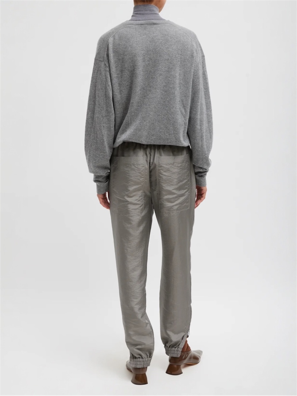 Tibi Crispy Nylon Kat Jogger Size Small in Grey - Picture 2 of 15